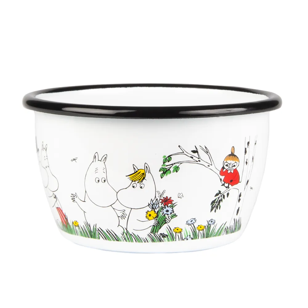 Moomin Enamel Bowl  0.3 L Colours Happy Family
