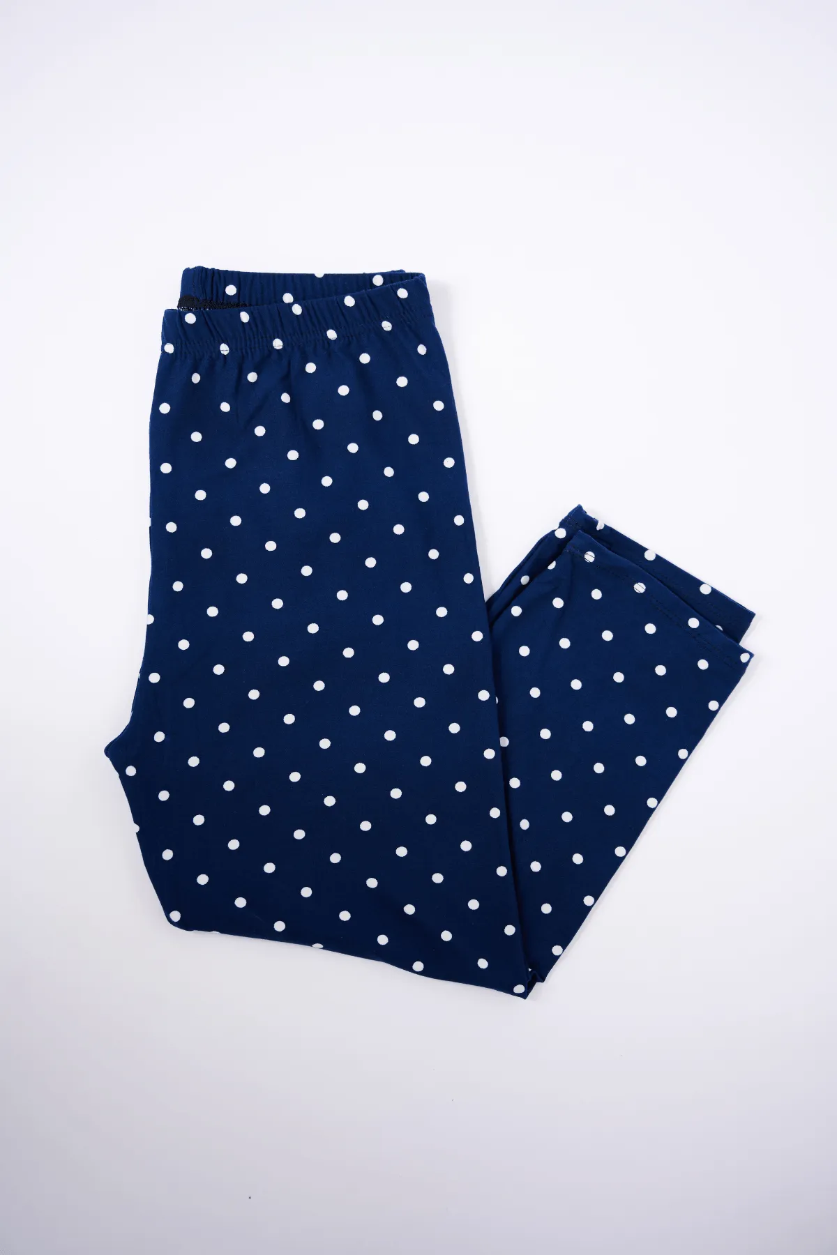 Navy Polka Dot Capri