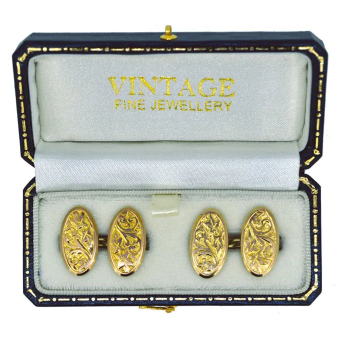 Oval Gold Cuff Links
