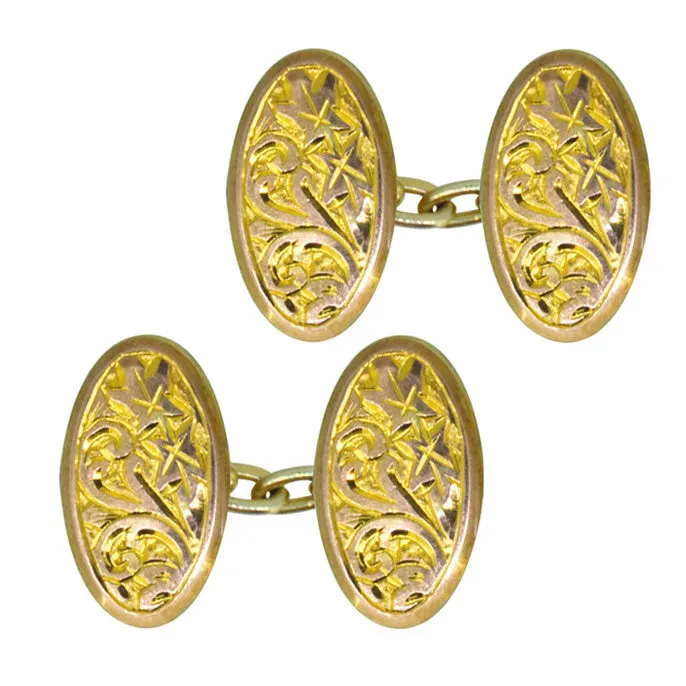 Oval Gold Cuff Links