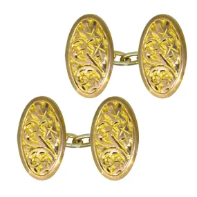 Oval Gold Cuff Links