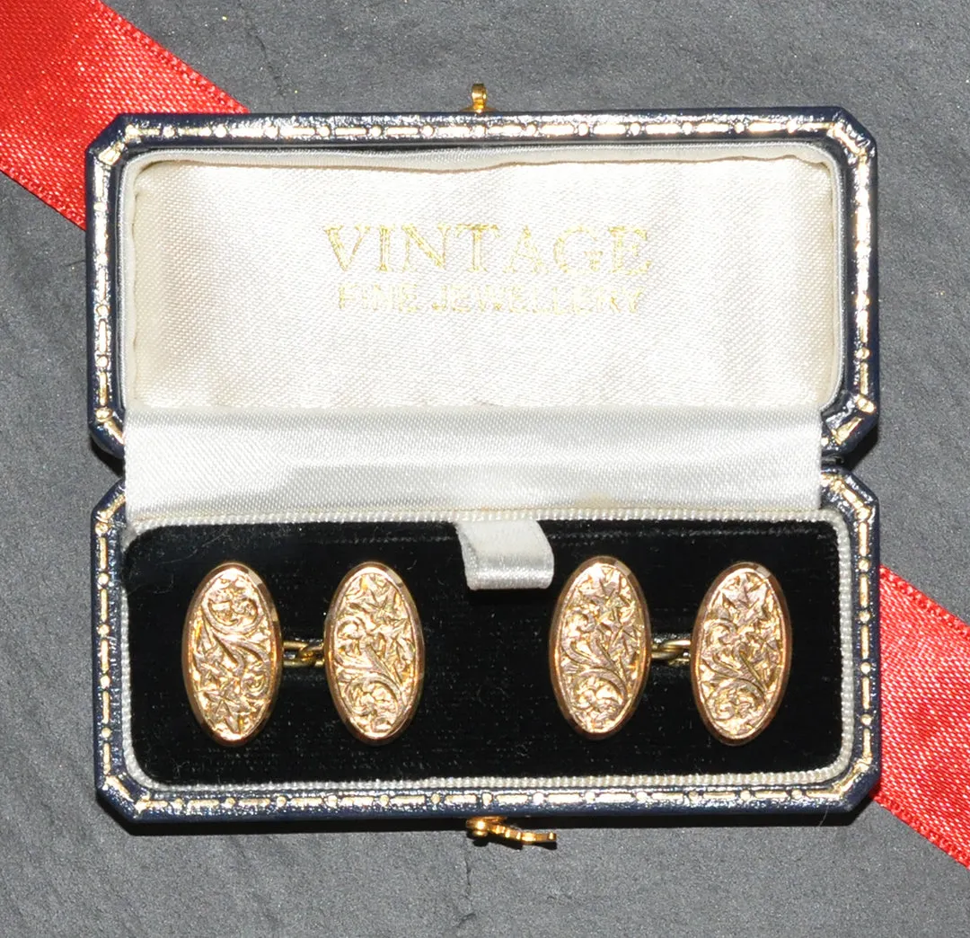 Oval Gold Cuff Links