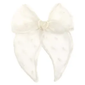 Party Girl Bow - Ivory Sheer Dot