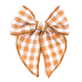Party Girl Bow - Mustard Gingham