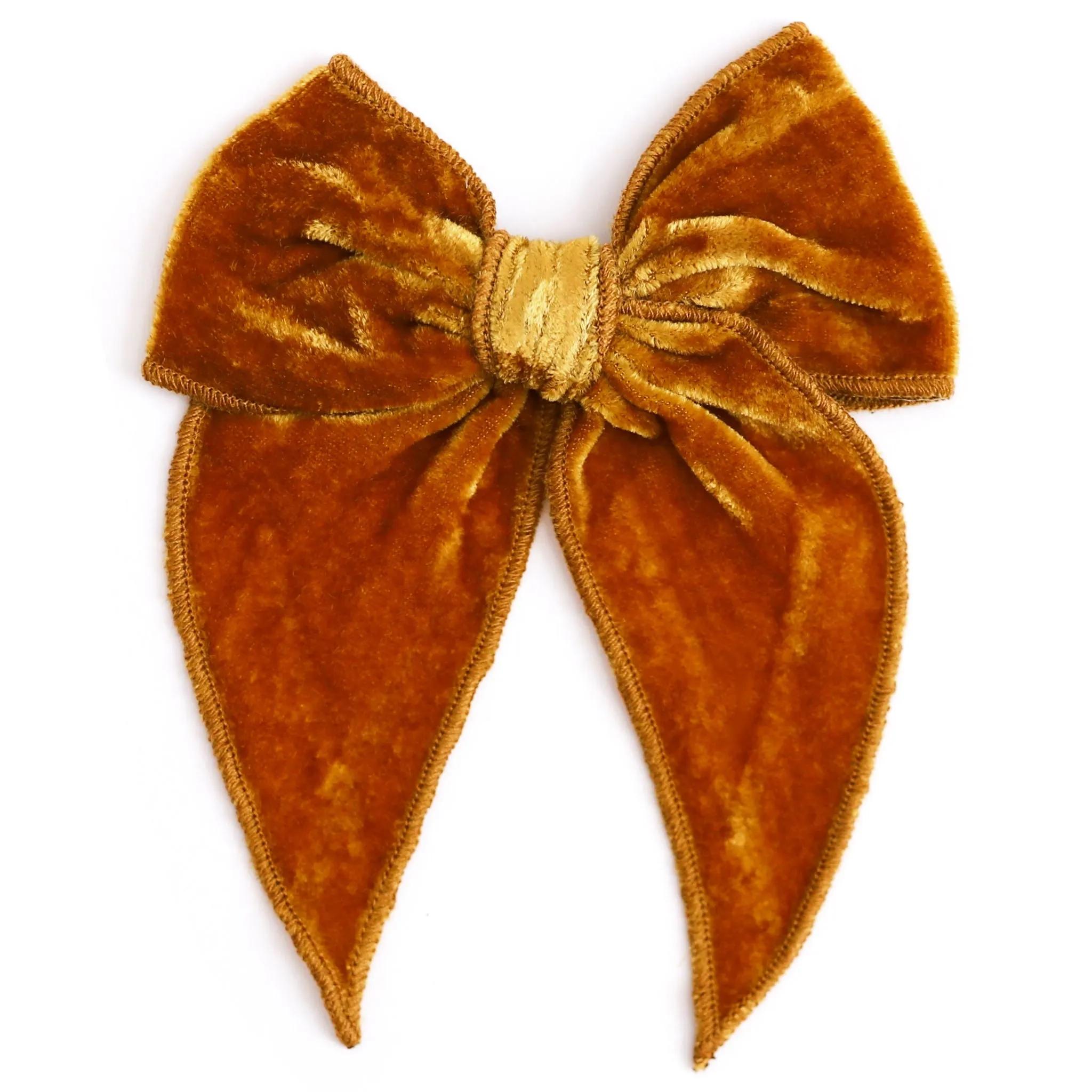 Party Girl Bow - Mustard Velvet