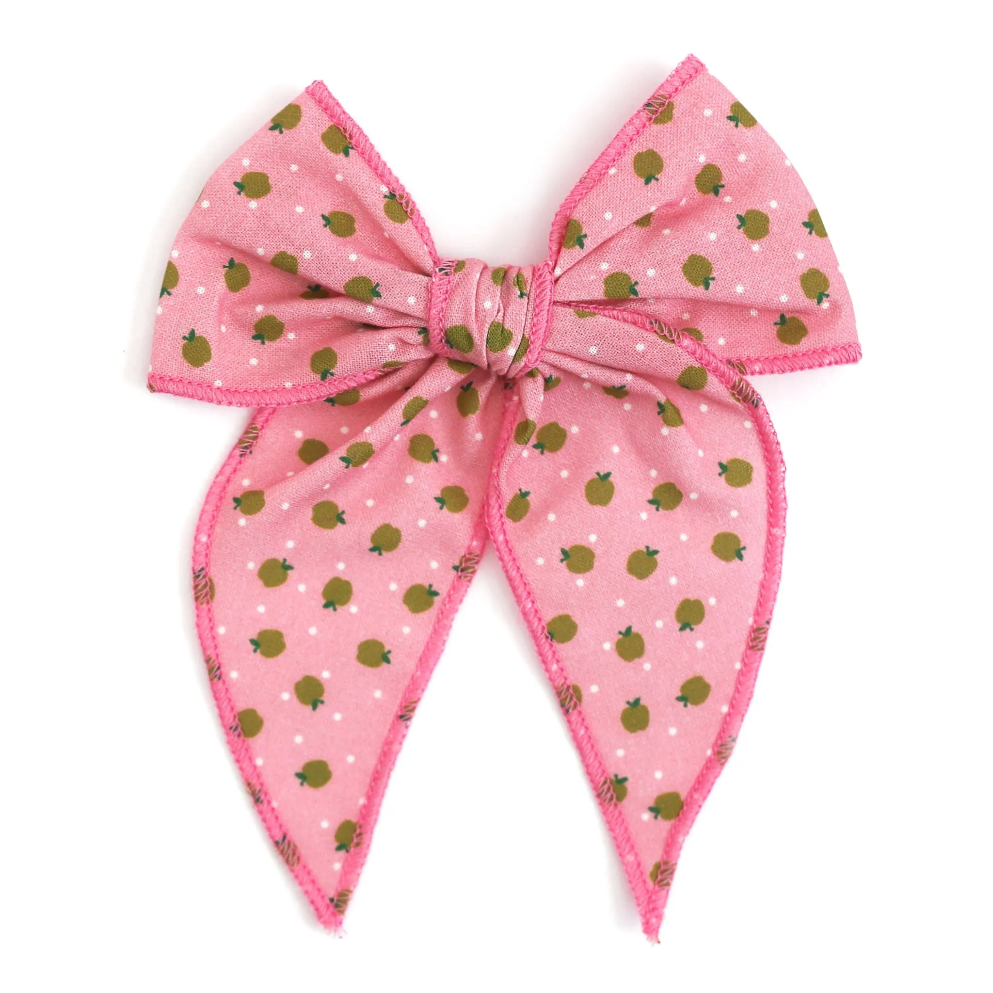 Party Girl Bow - Pink/Green Apples
