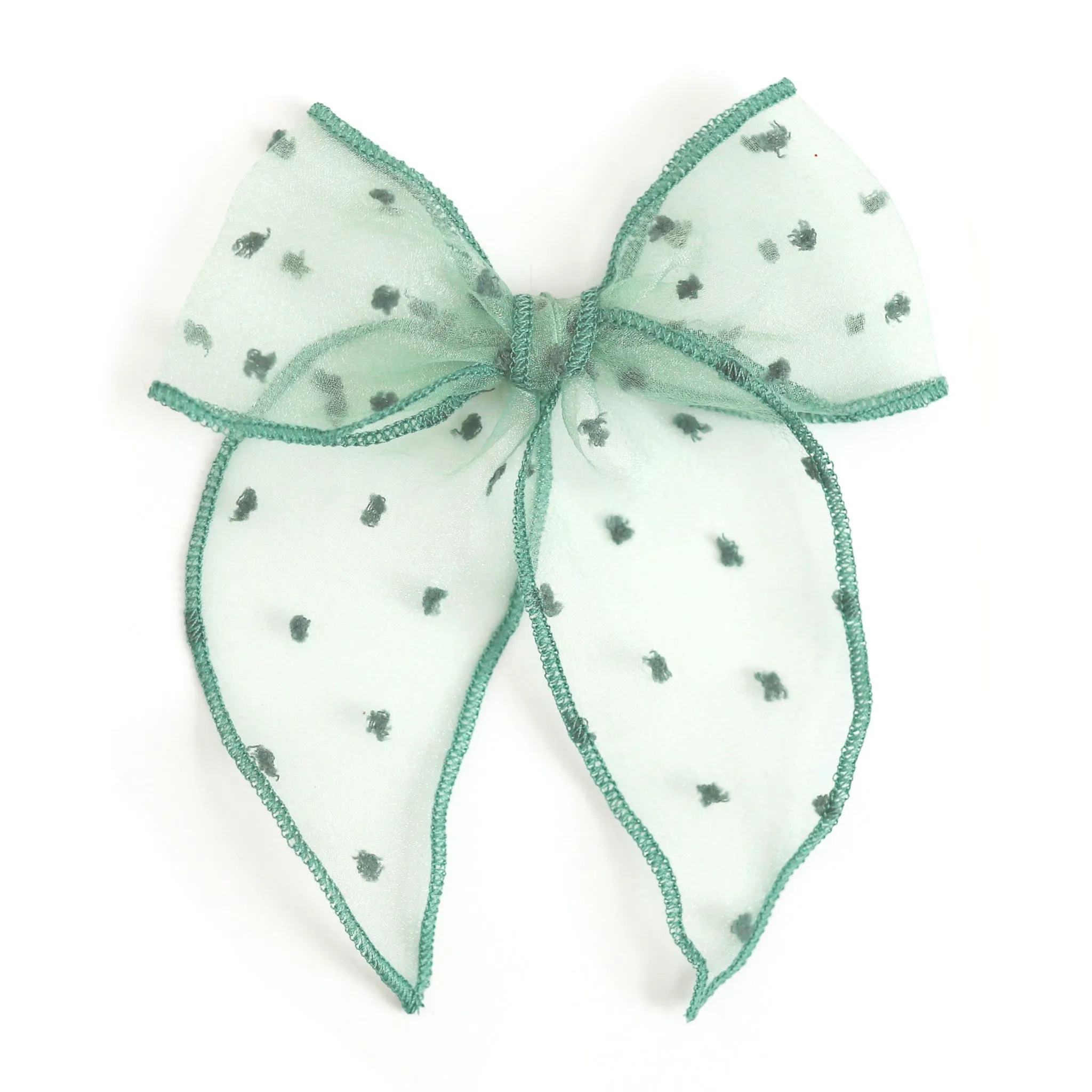 Party Girl Bow - Sage Sheer Dot