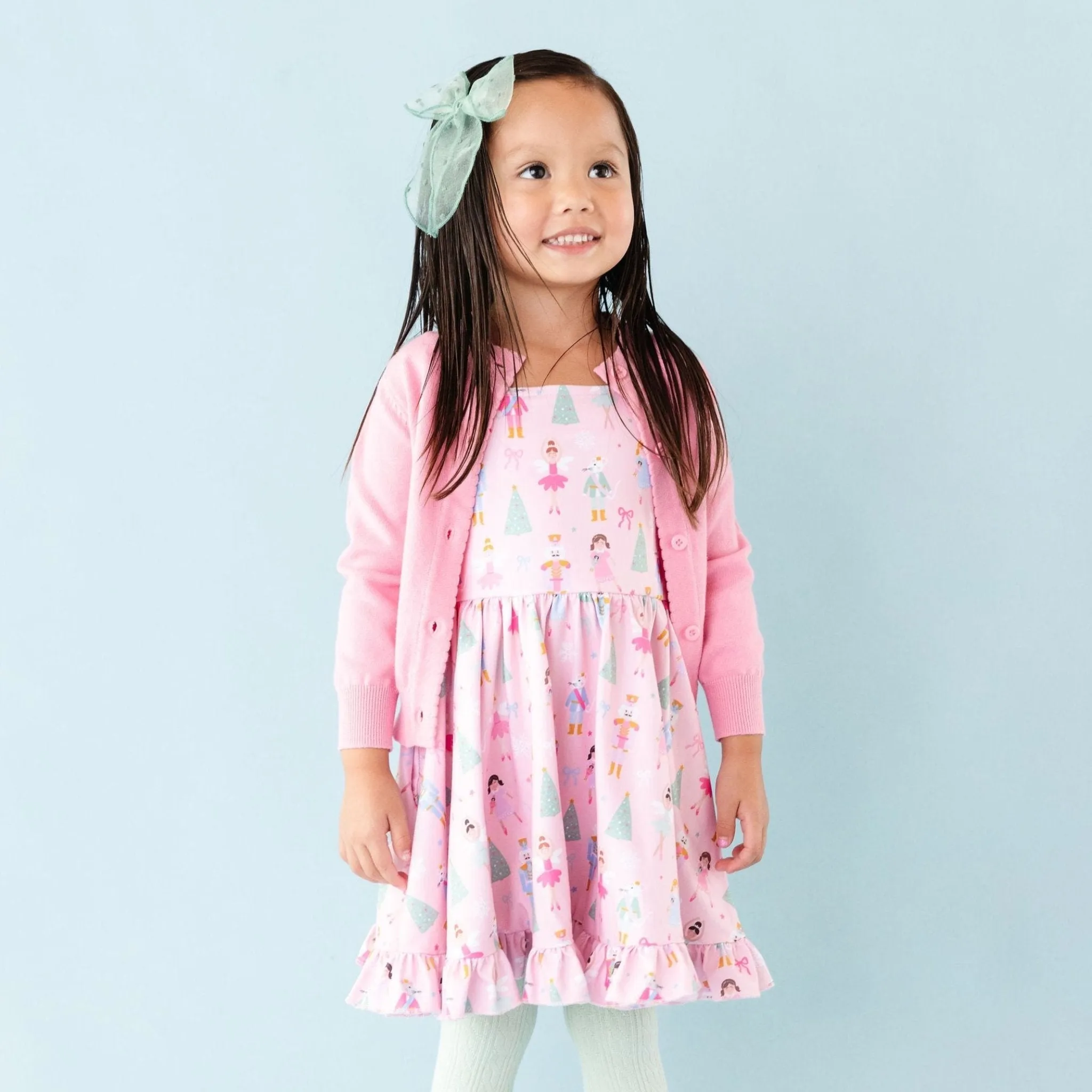 Party Girl Bow - Sage Sheer Dot