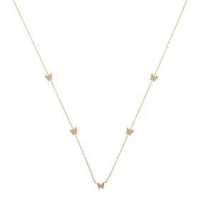 Pave Multi Butterfly Necklace