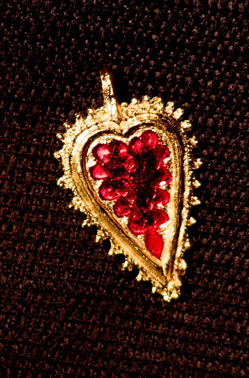 Pendant with Enamel Heart - W-94