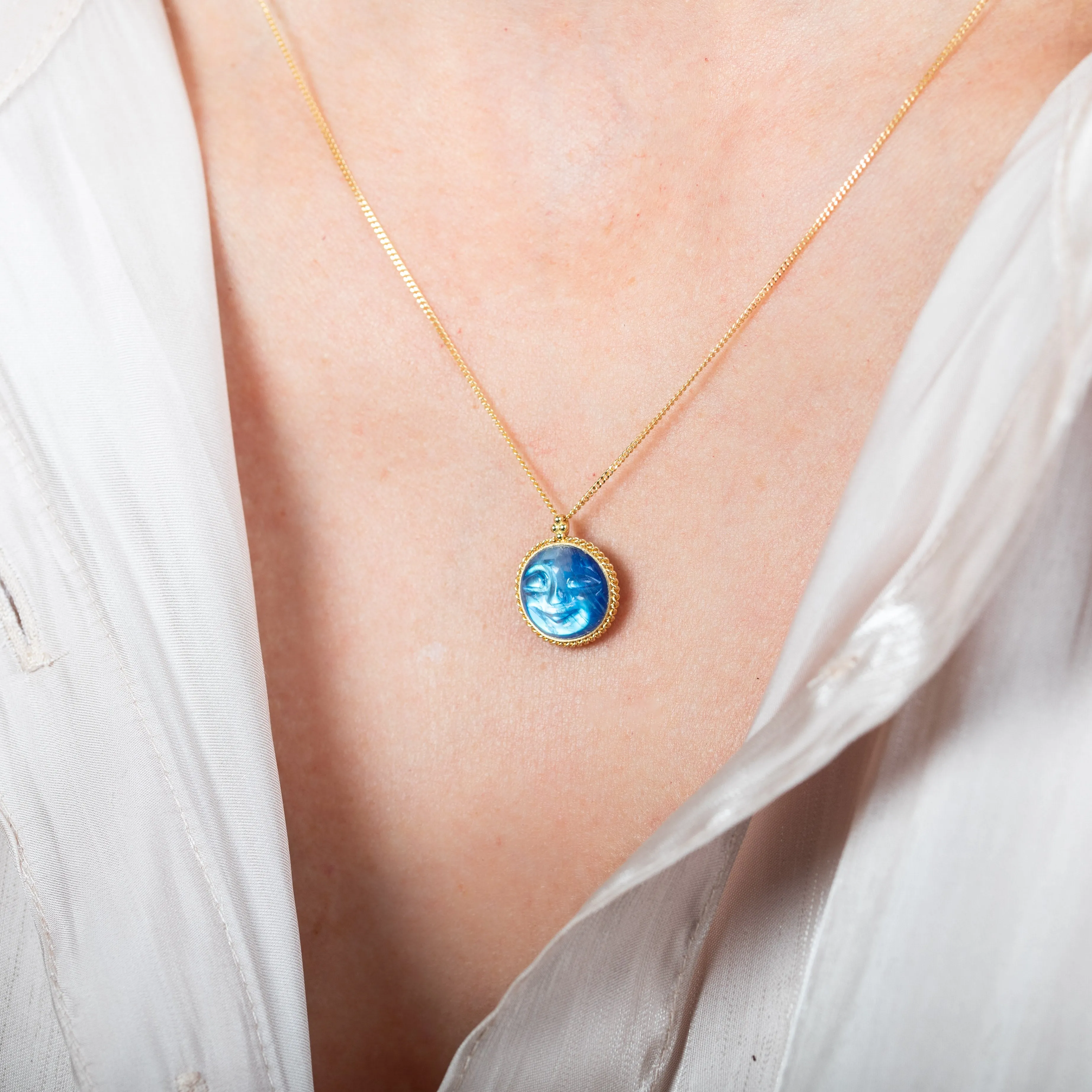 Petite Moon Face Necklace