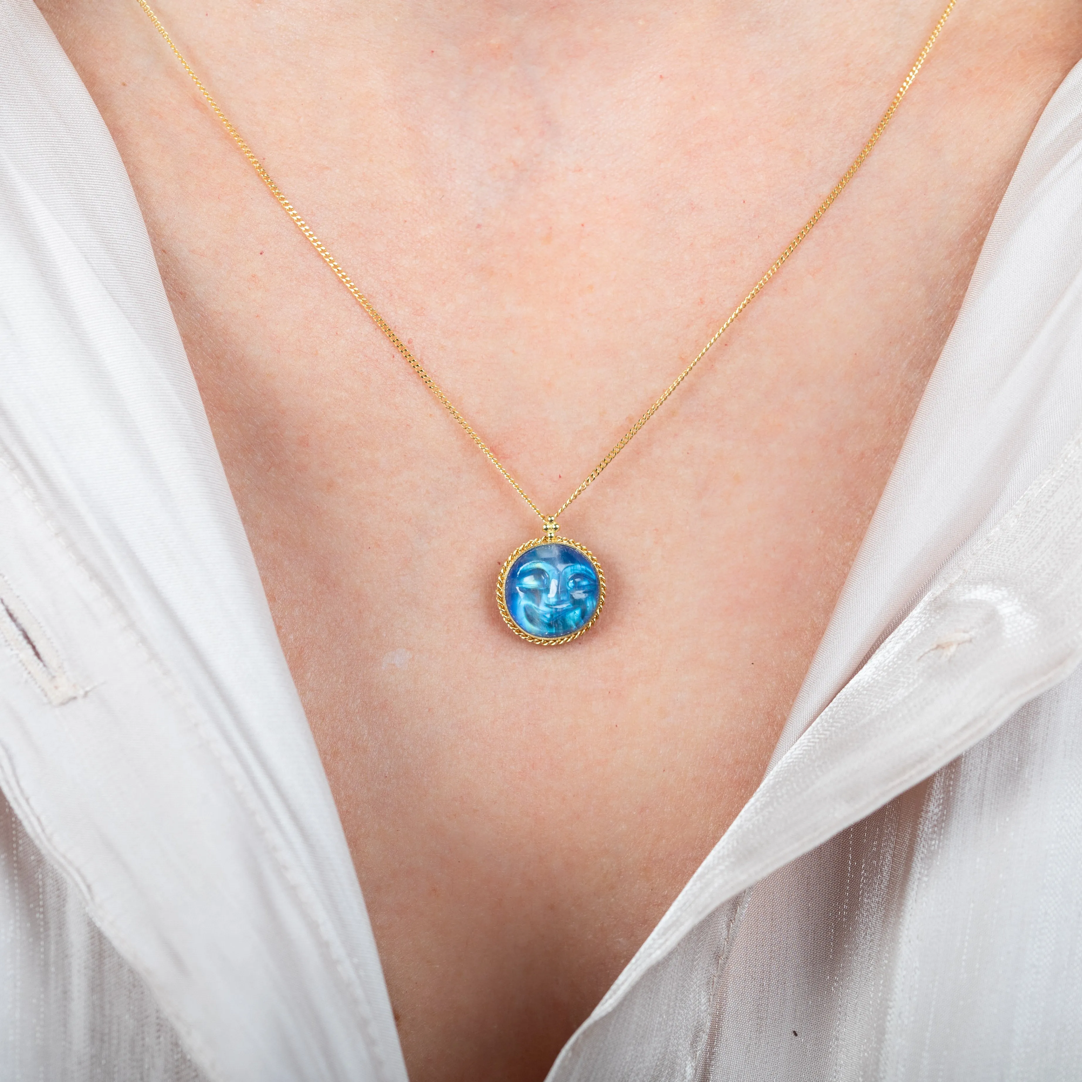 Petite Moon Face Necklace