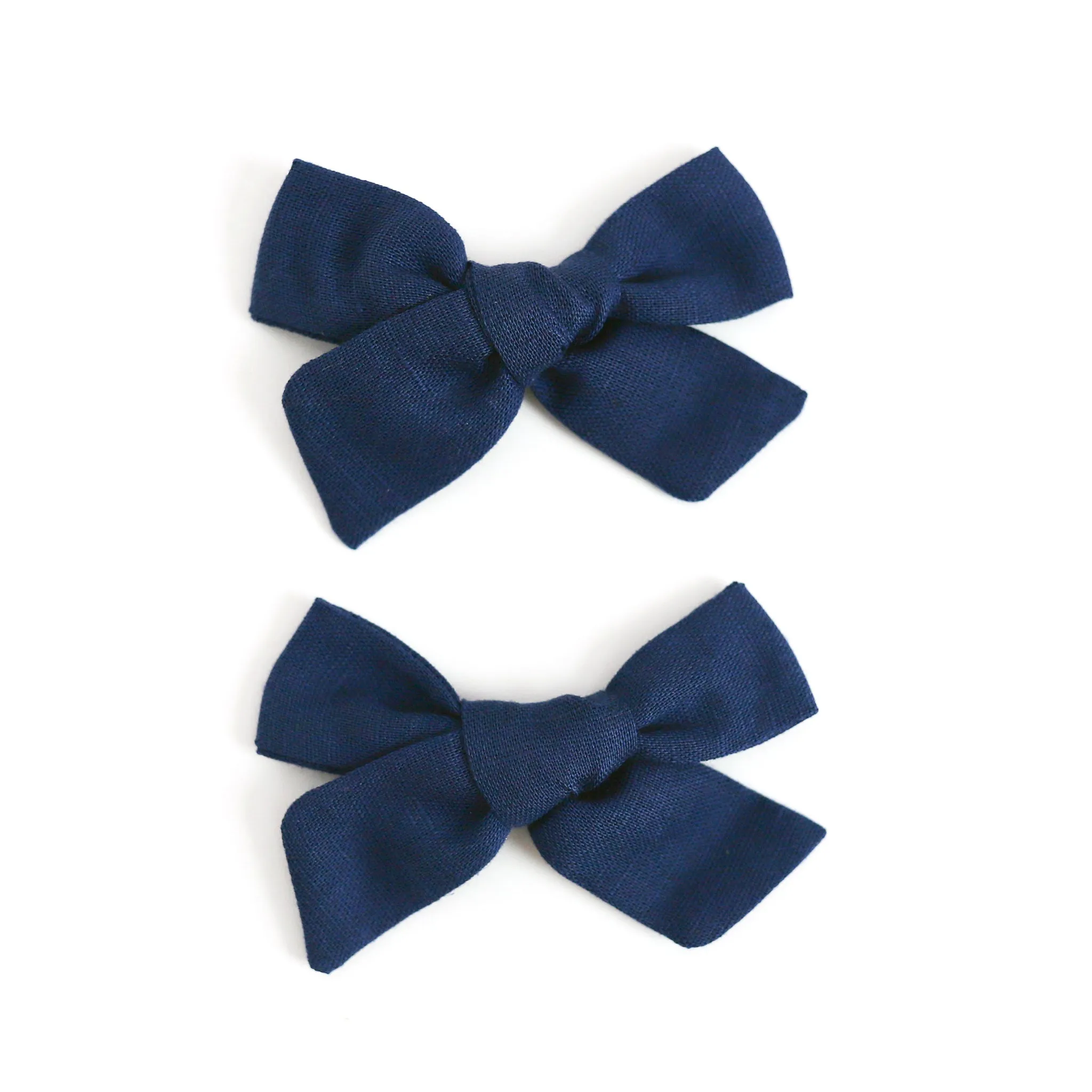 Pigtail Bows - Navy