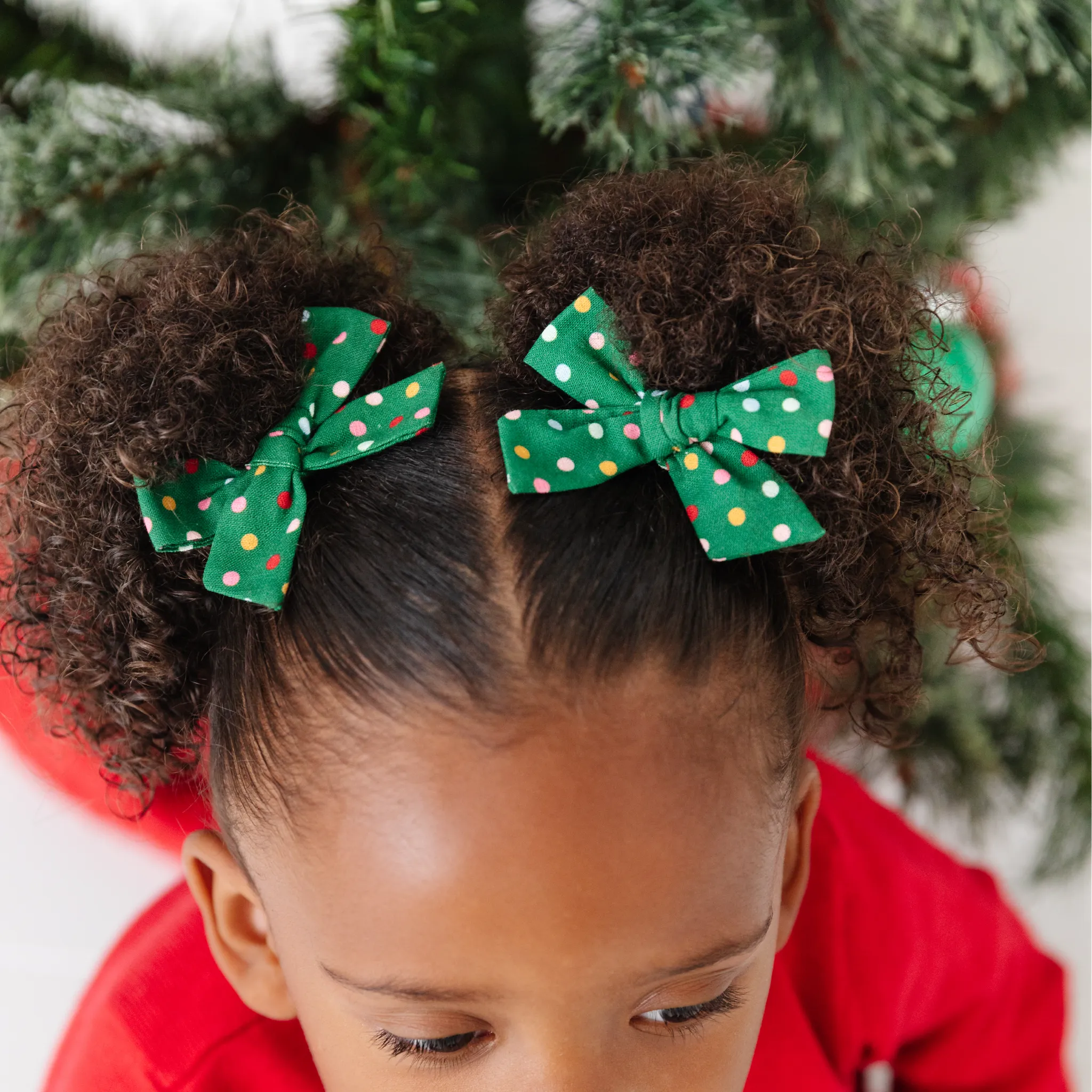 Pigtail Bows - Oh Christmas Tree