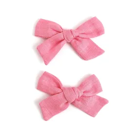 Pigtail Bows - Pink Pearl
