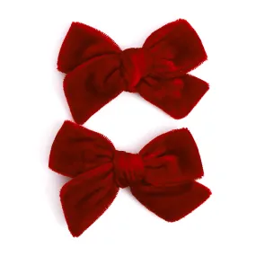 Pigtail Bows - Red Velvet