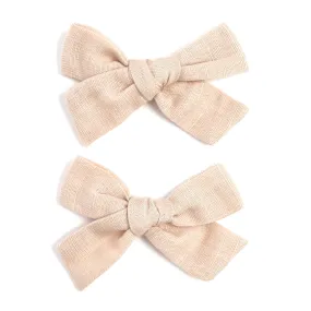Pigtail Bows - Vanilla