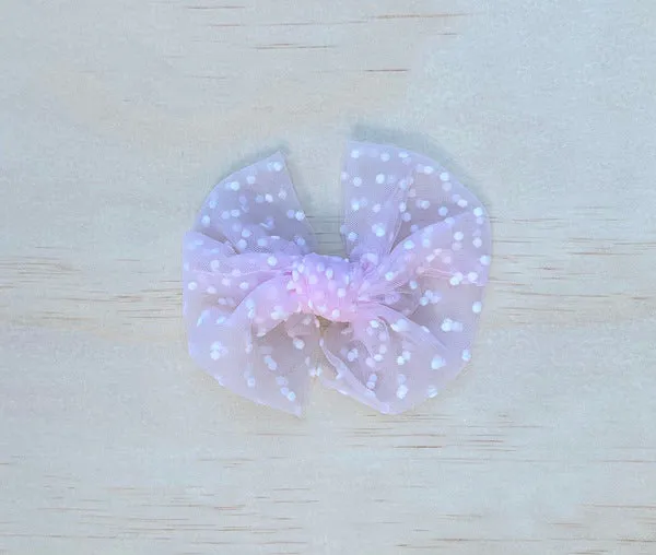 Poppy Pink Tulle Bow