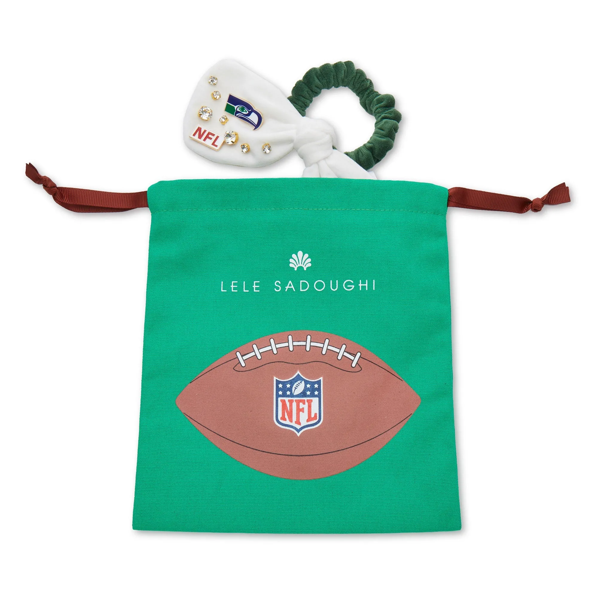 *PRE-ORDER* DALLAS COWBOYS LELE SADOUGHI X NFL GREY BOW SCRUNCHIE