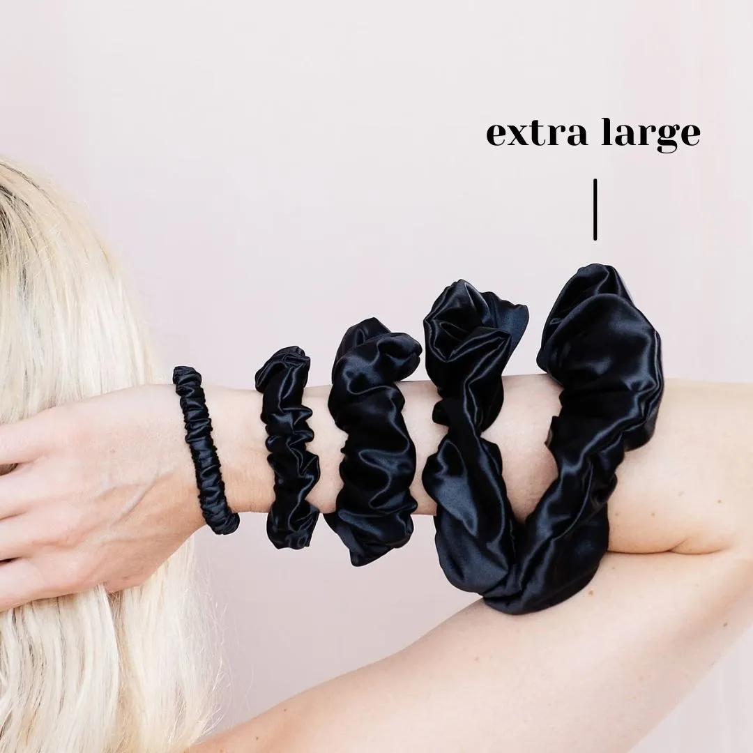 Premium Mulberry Silk Scrunchie - Champagne Gold - Extra Large