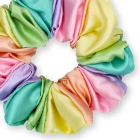 Pride King Size Pastel Rainbow Scrunchies Satin XXL Oversized Ponytail Holder Made in the USA