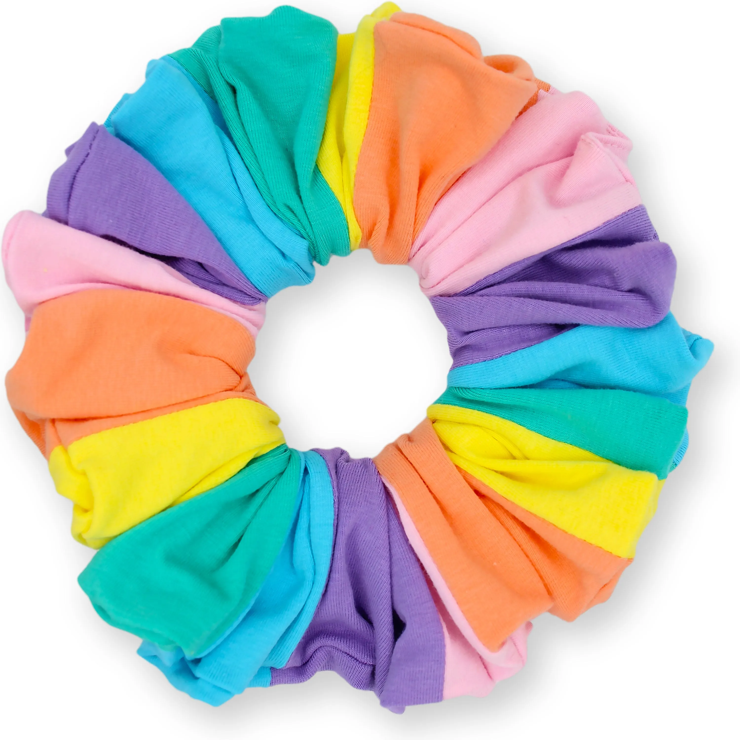 Pride King Size Pastel Rainbow Scrunchies XXL Oversized Ponytail Holder Made in the USA