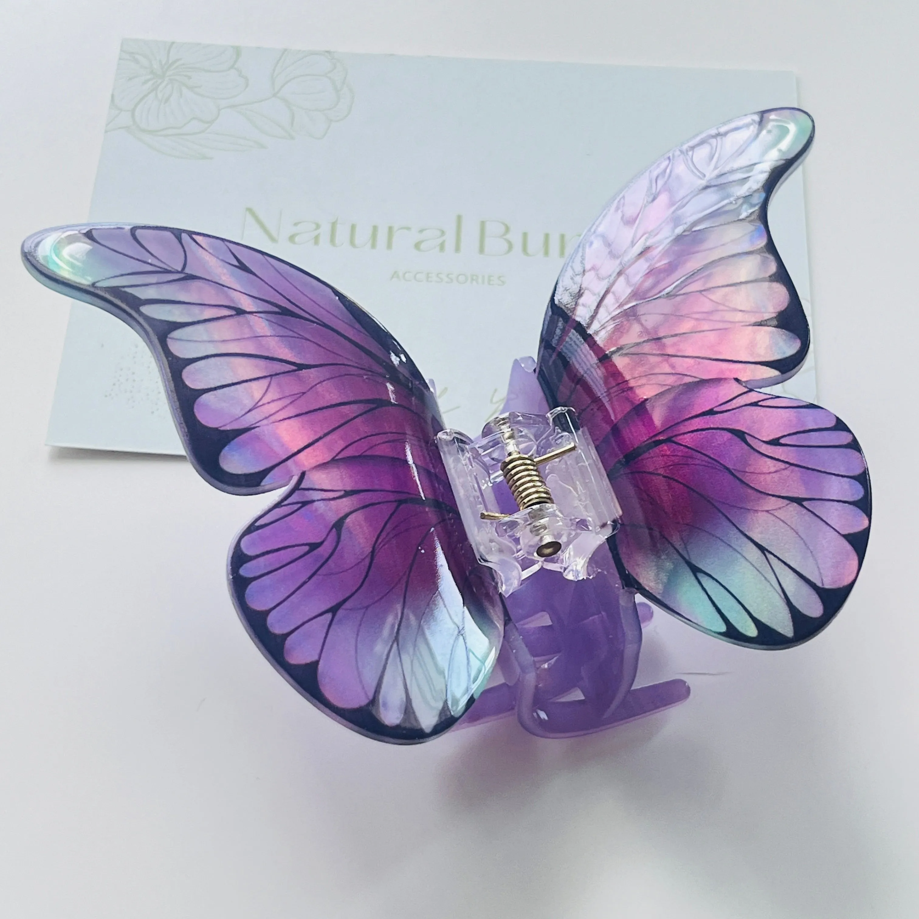Purple Butterfly Hair Claw Clip