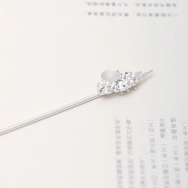 Qfdian Chinese Vintage Style Hairpin Sticks Women Chinese Traditional Hair Pins Long Ancient Dress Accessories Hanfu Casual Collocation