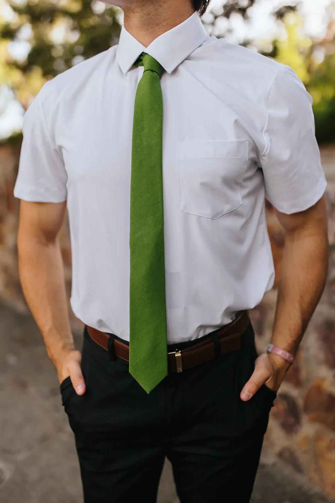 R&B Grass Green Solid Tie