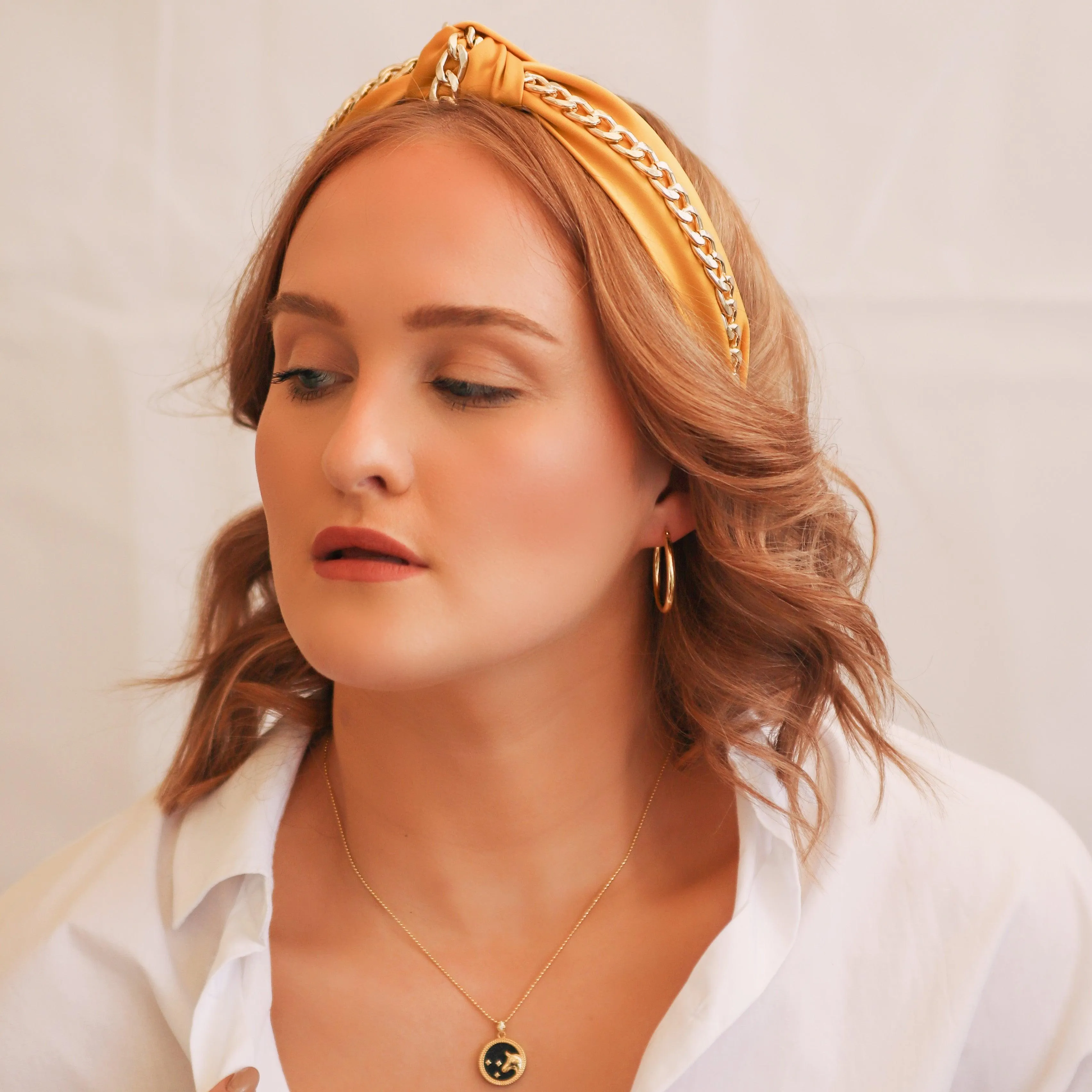 Rihanna Chain Headband - Yellow