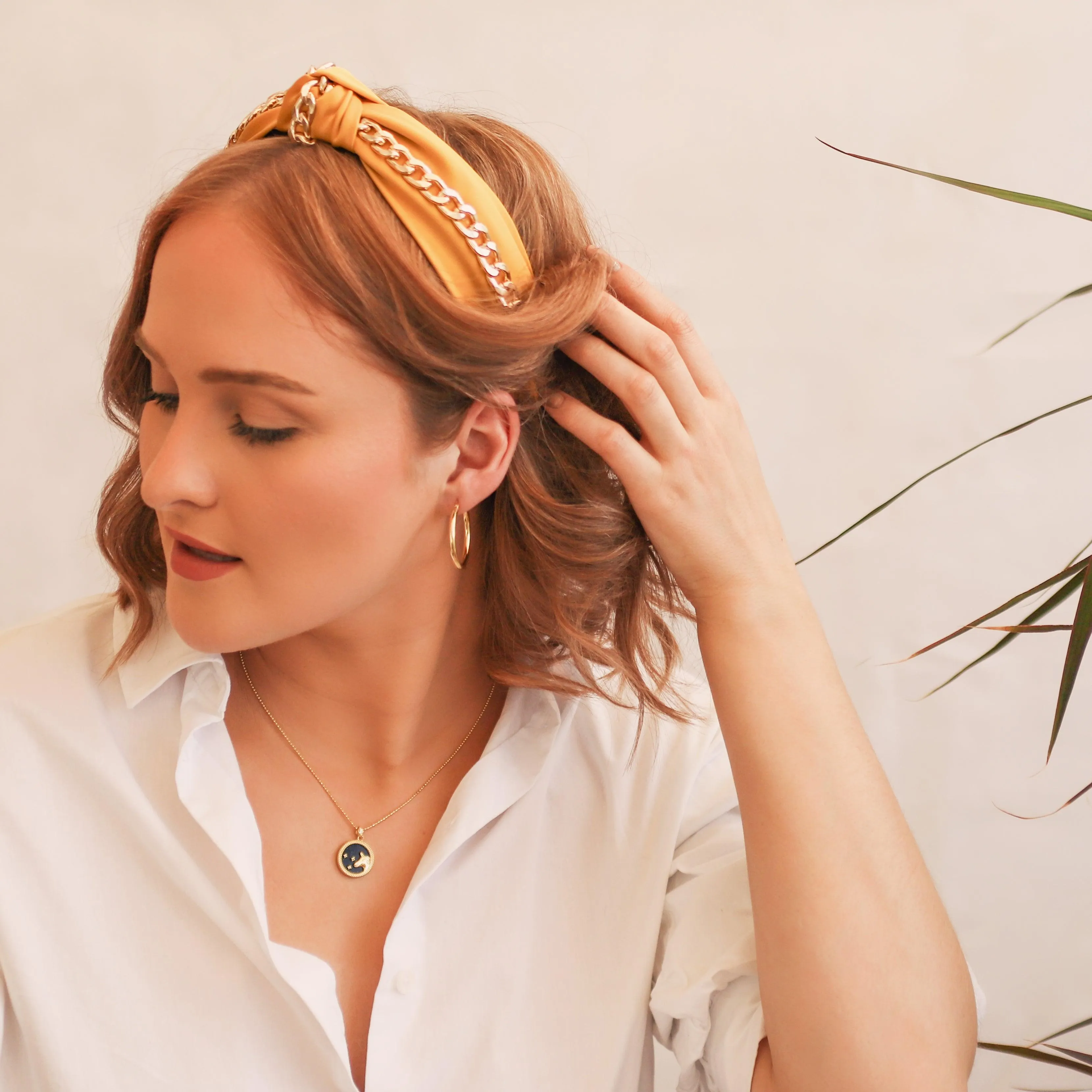 Rihanna Chain Headband - Yellow