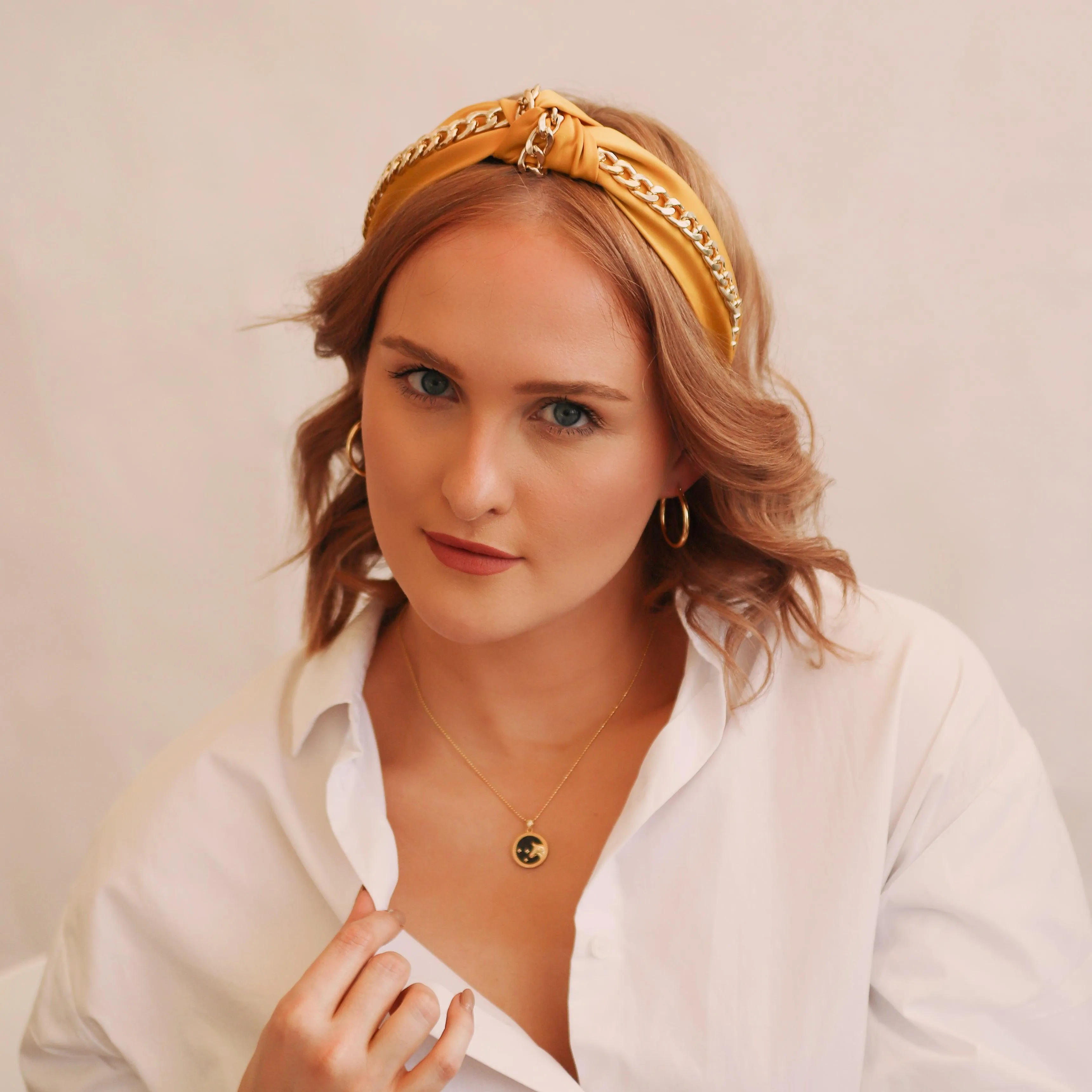 Rihanna Chain Headband - Yellow