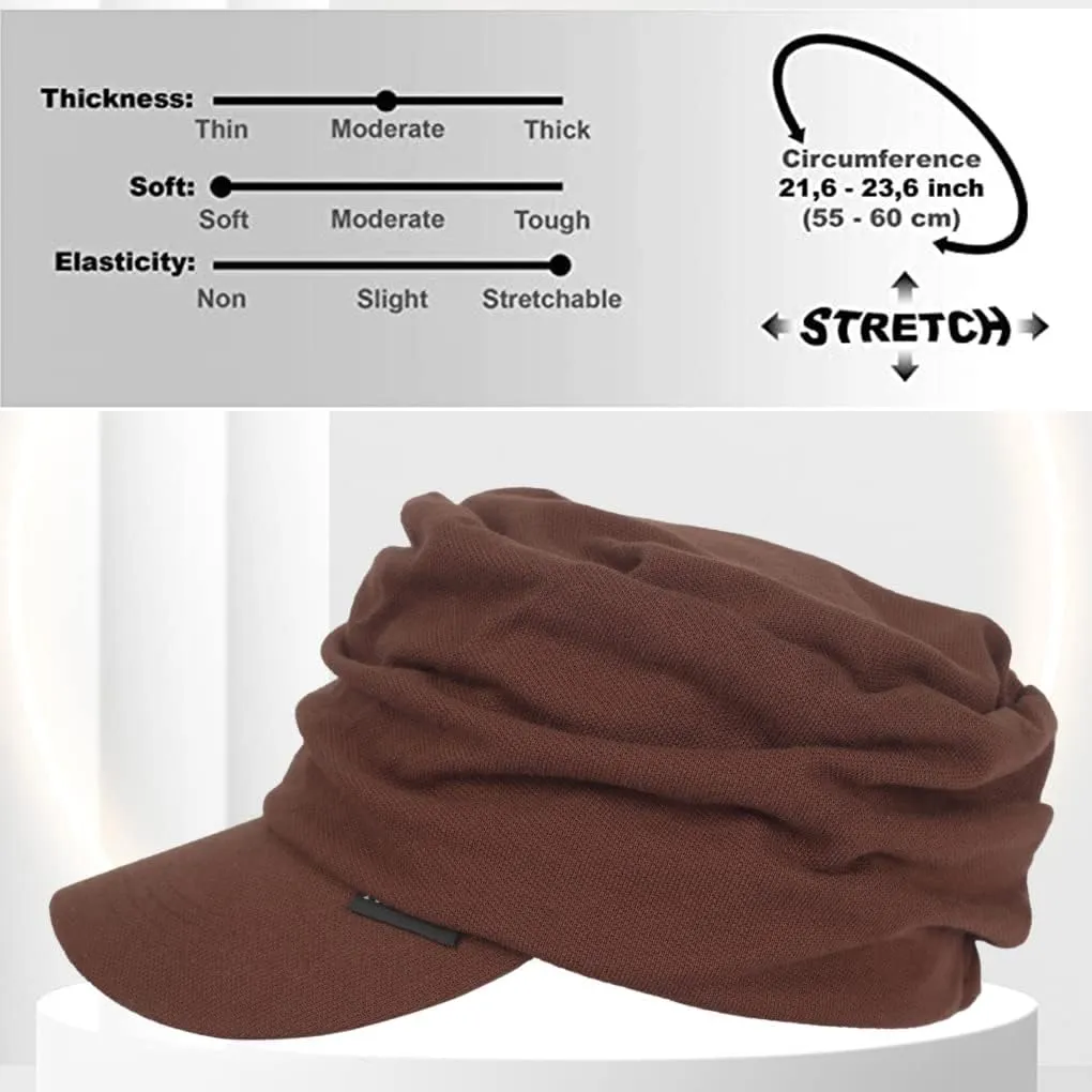 Ruphedy Newsboy Cap for Women Summer Chemo Headwear Hair Loss Cancer Hat with Brim