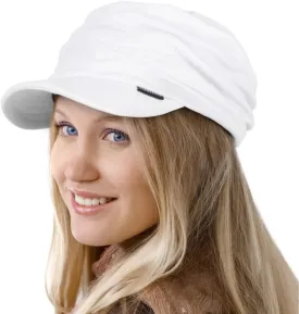 Ruphedy Newsboy Cap for Women Summer Chemo Headwear Hair Loss Cancer Hat with Brim