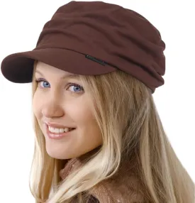 Ruphedy Newsboy Cap for Women Summer Chemo Headwear Hair Loss Cancer Hat with Brim