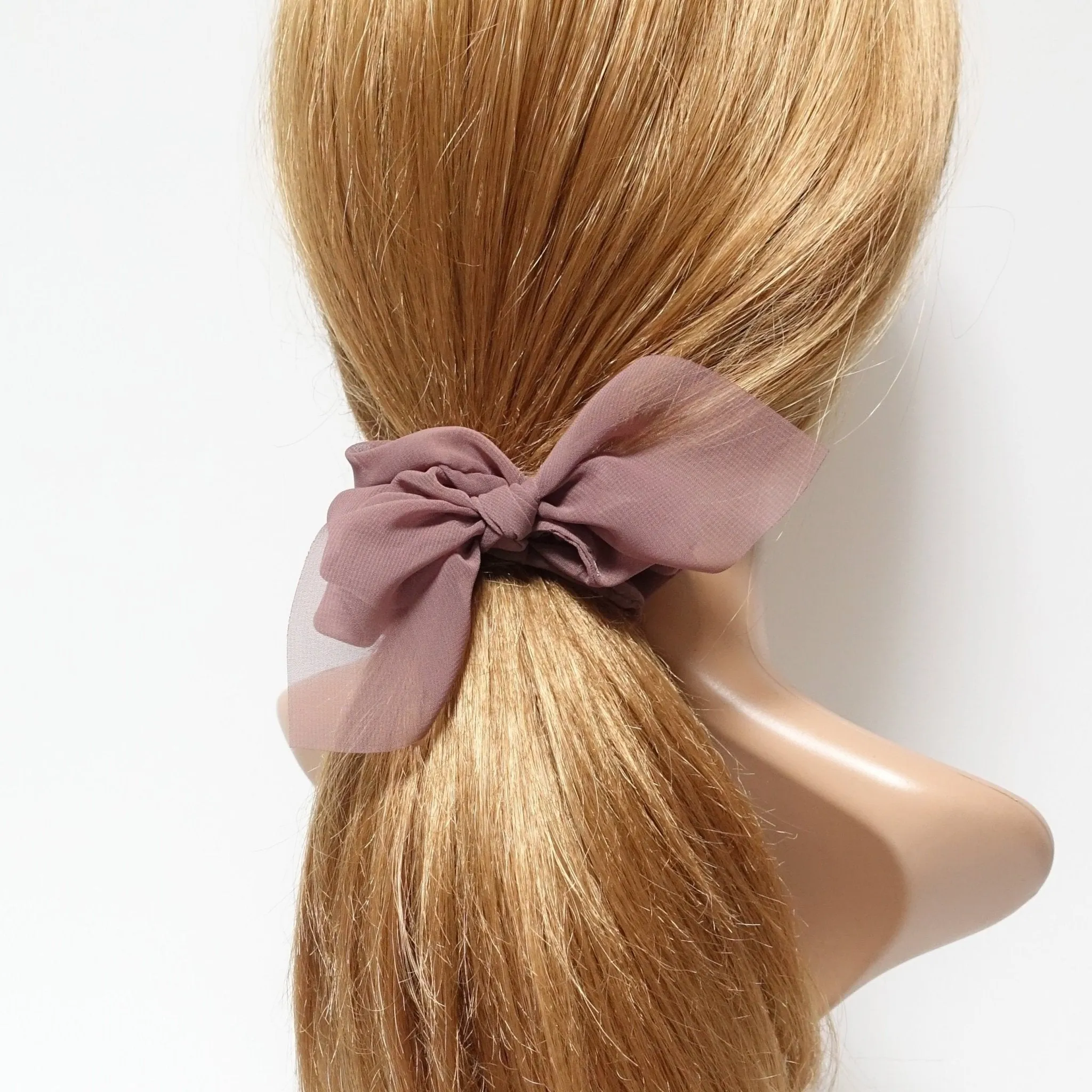 sheer chiffon bow knot scrunchies pretty women scrunchie hair accessory
