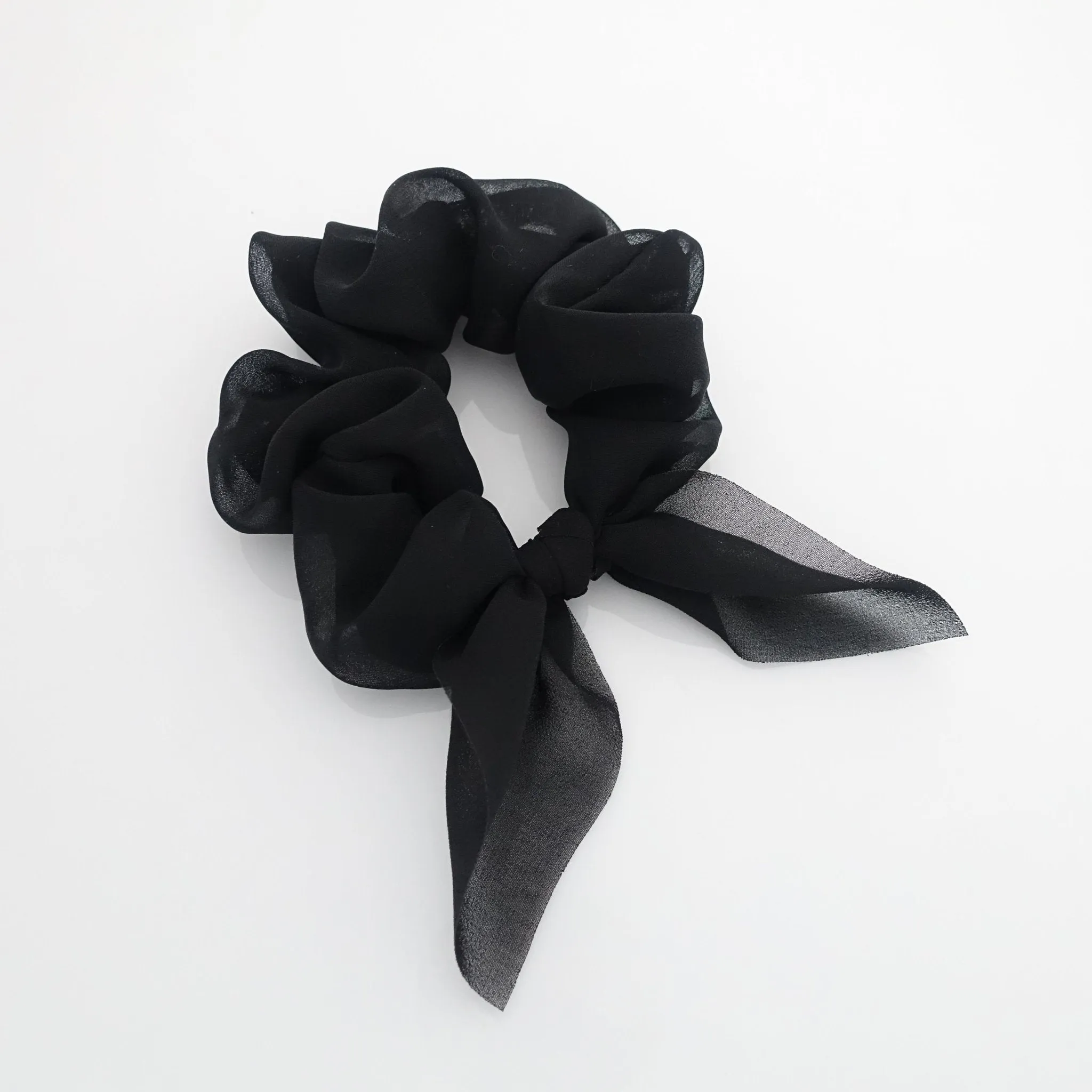 sheer chiffon bow knot scrunchies pretty women scrunchie hair accessory