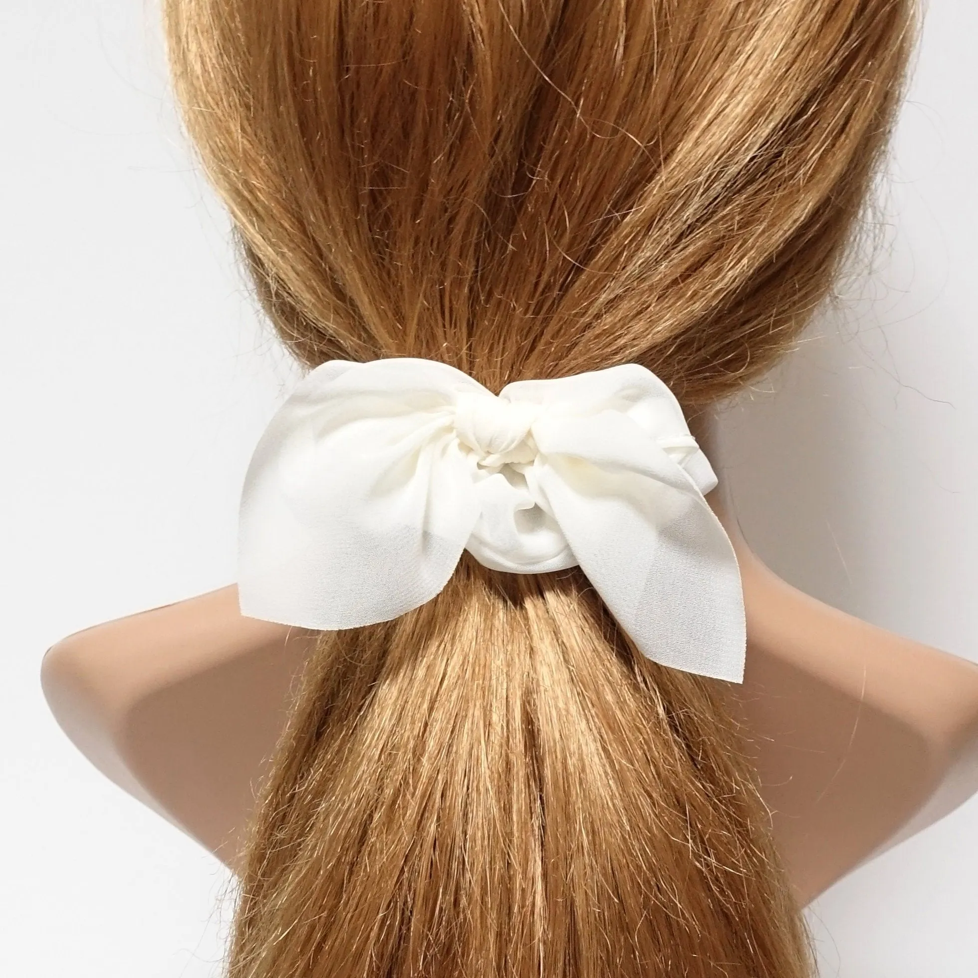 sheer chiffon bow knot scrunchies pretty women scrunchie hair accessory