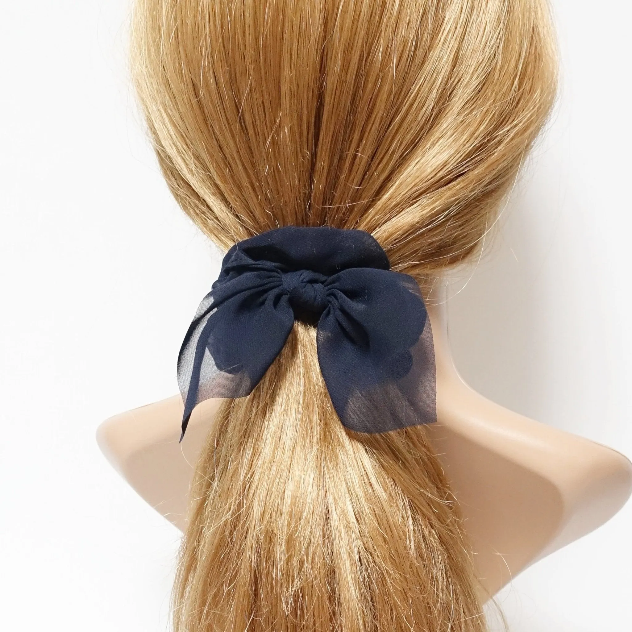 sheer chiffon bow knot scrunchies pretty women scrunchie hair accessory