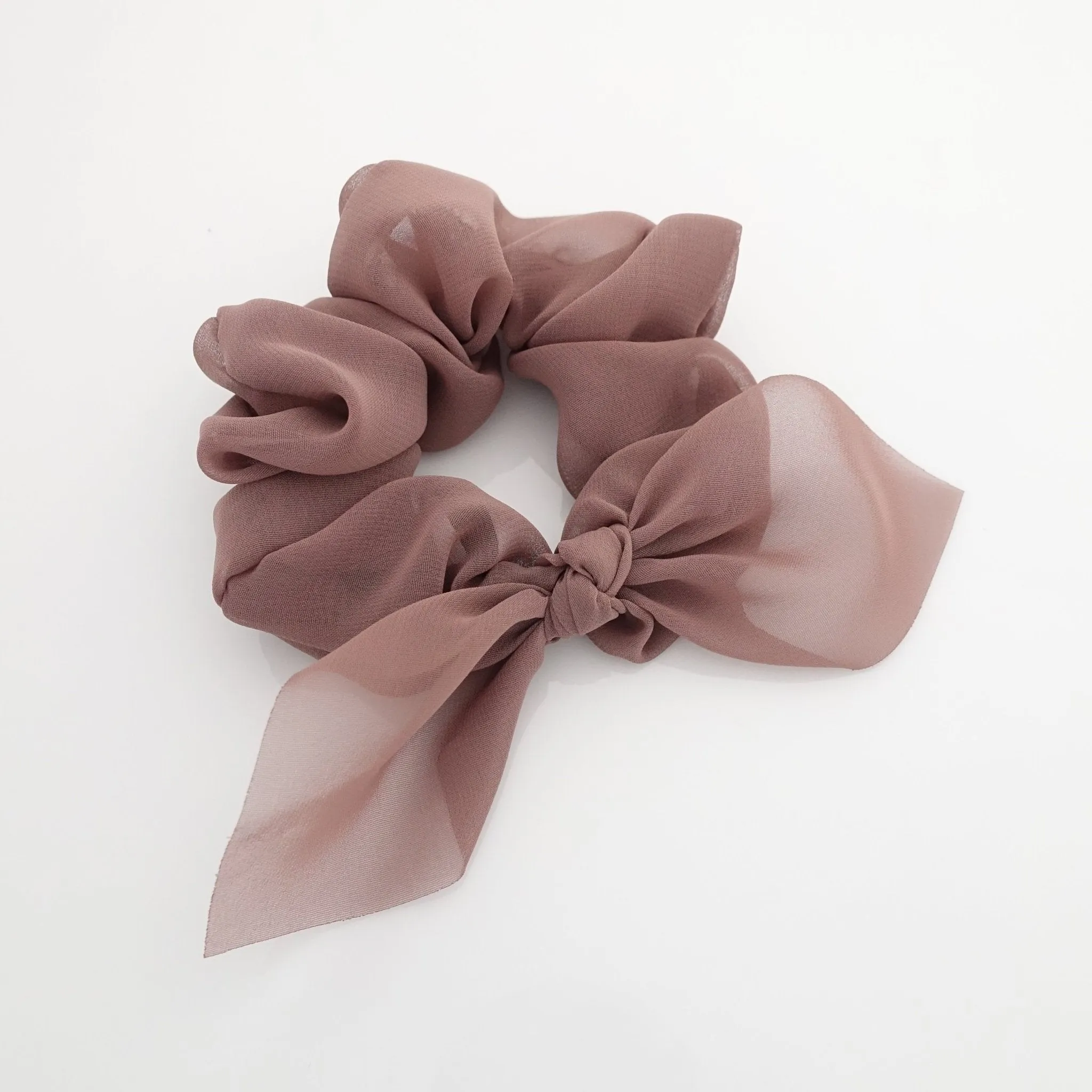 sheer chiffon bow knot scrunchies pretty women scrunchie hair accessory