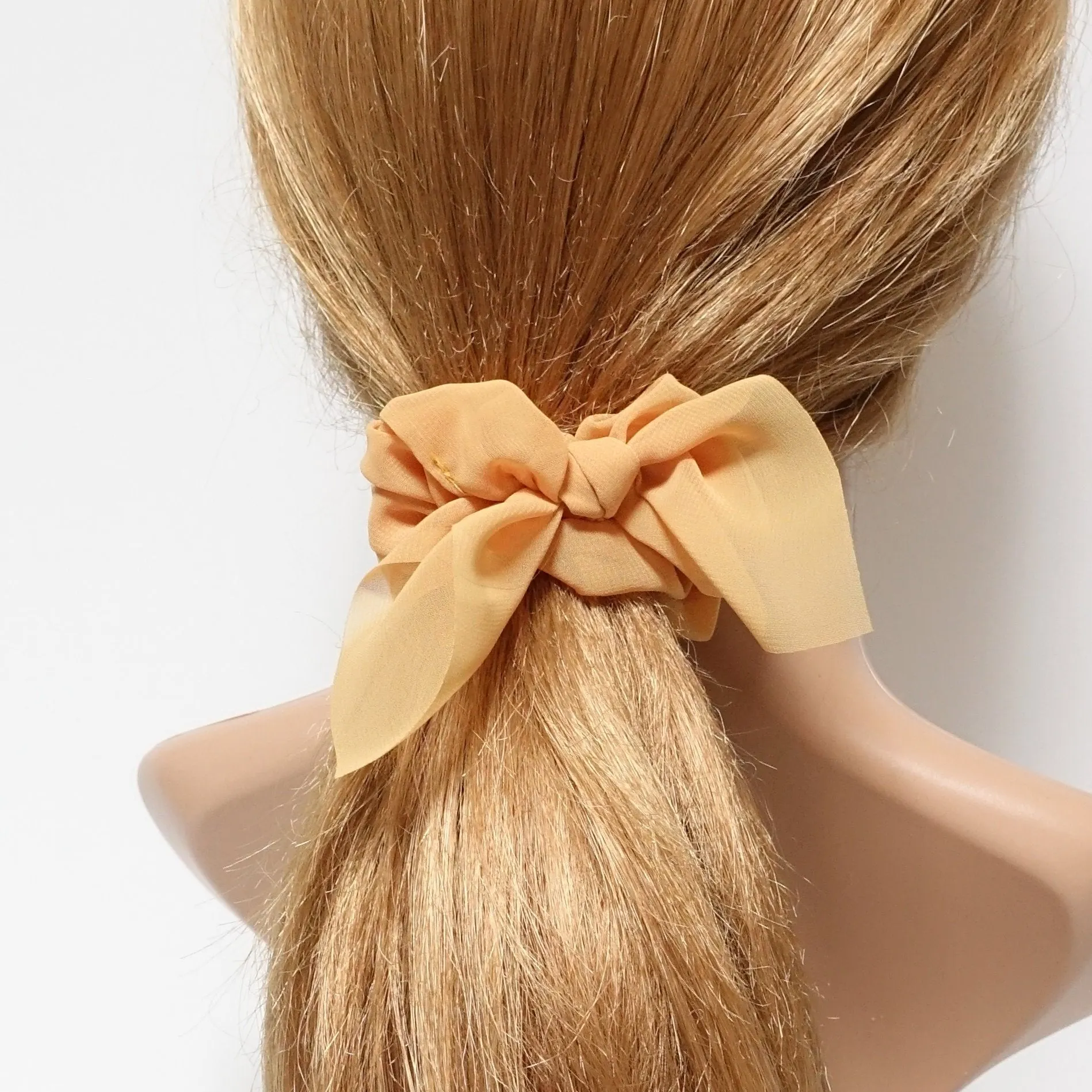 sheer chiffon bow knot scrunchies pretty women scrunchie hair accessory