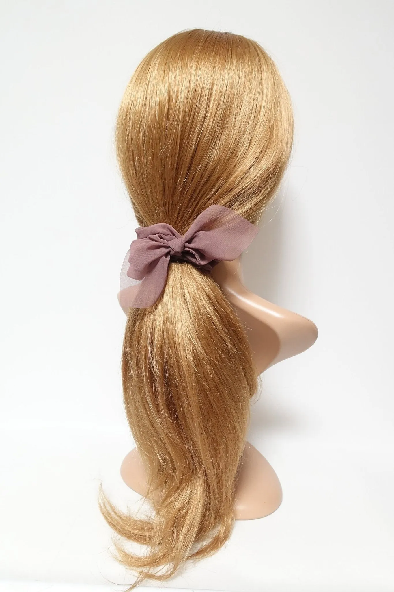 sheer chiffon bow knot scrunchies pretty women scrunchie hair accessory
