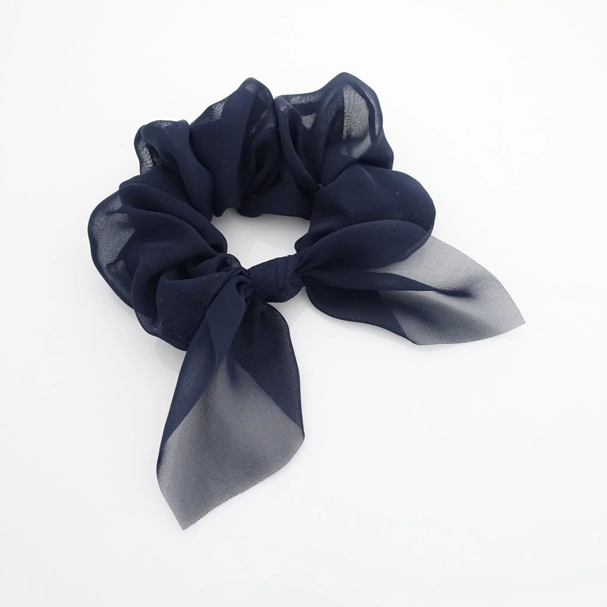 sheer chiffon bow knot scrunchies pretty women scrunchie hair accessory