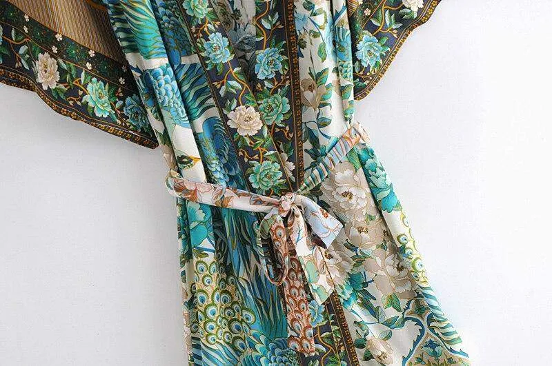 Sigiriya Peacock Print Kimono