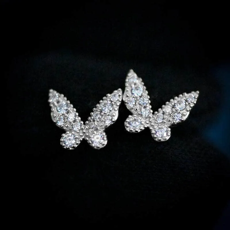 Silver Butterfly Earrings