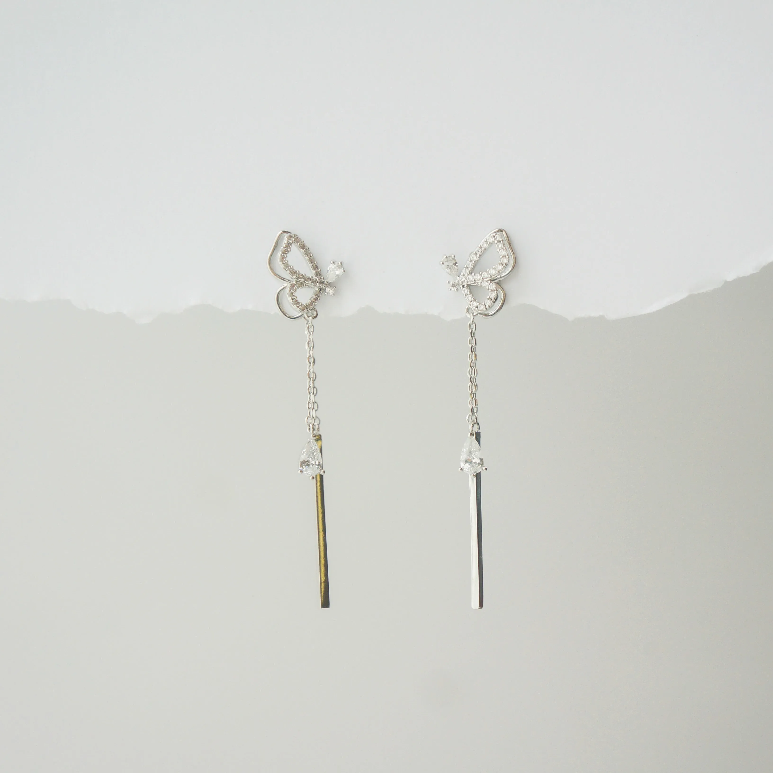 Silver Celestial Butterfly Earrings