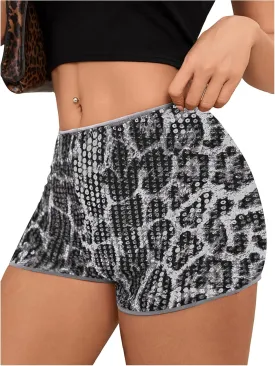 SOLY HUX Womens Cheetah Print Micro Shorts Leopard Y2k Mini Rave Outfits