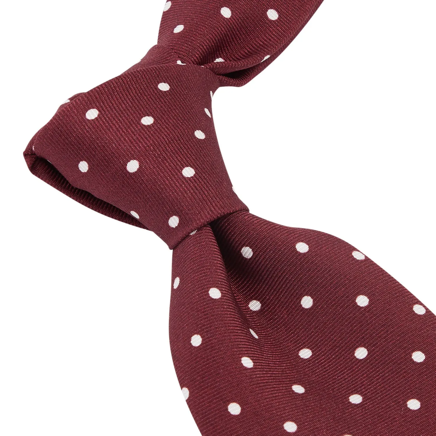Sovereign Grade Burgundy London Dot Printed Silk Tie