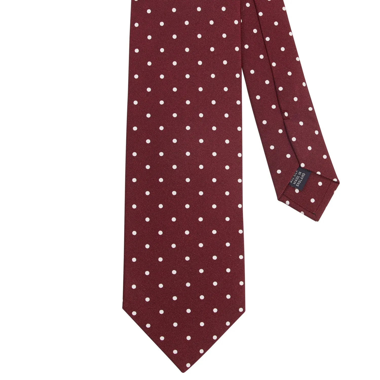 Sovereign Grade Burgundy London Dot Printed Silk Tie