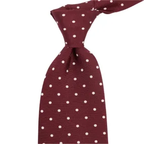 Sovereign Grade Burgundy London Dot Printed Silk Tie